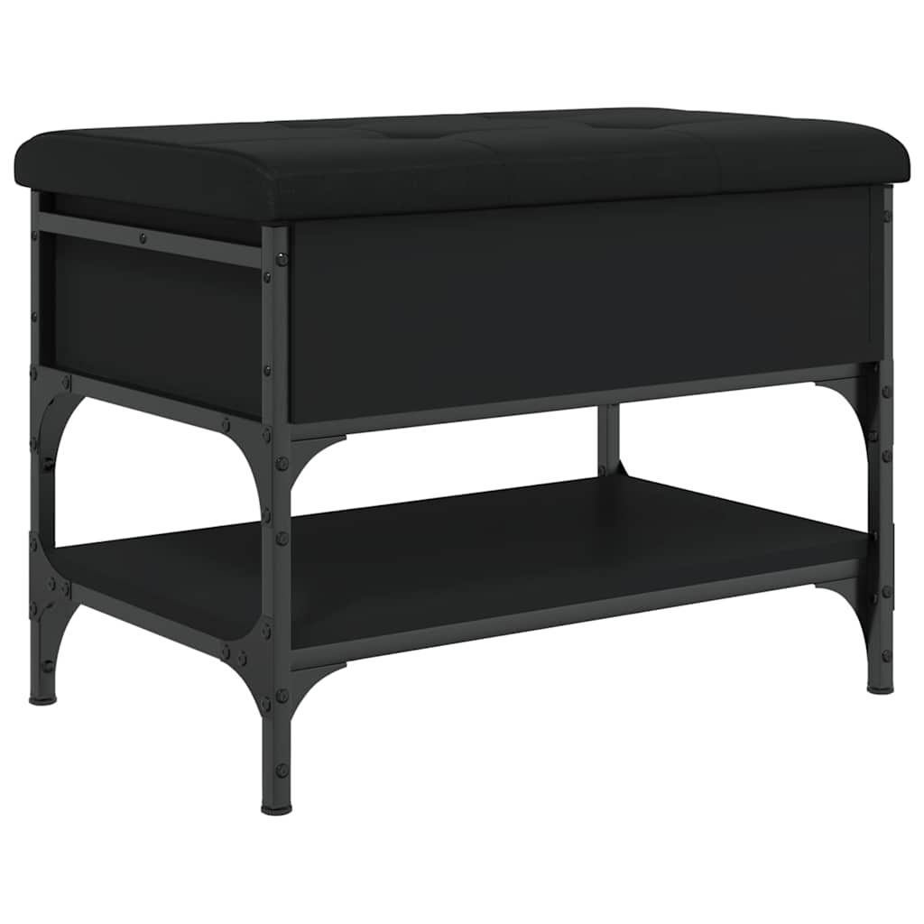 vidaXL Shoe Bench Black 62x42x45 cm Engineered Wood