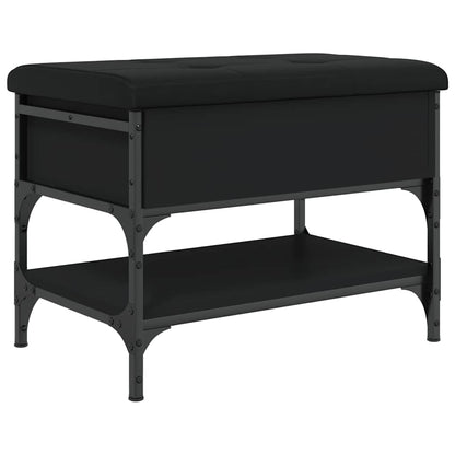 vidaXL Shoe Bench Black 62x42x45 cm Engineered Wood
