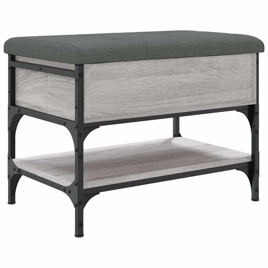 vidaXL Shoe Bench Grey Sonoma 62x42x45 cm Engineered Wood