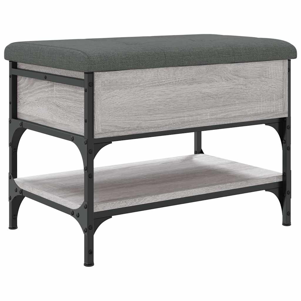vidaXL Shoe Bench Grey Sonoma 62x42x45 cm Engineered Wood