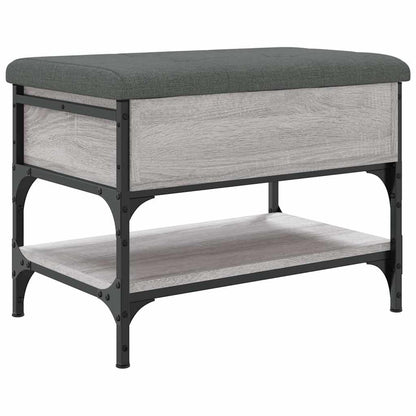 vidaXL Shoe Bench Grey Sonoma 62x42x45 cm Engineered Wood