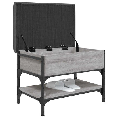 vidaXL Shoe Bench Grey Sonoma 62x42x45 cm Engineered Wood