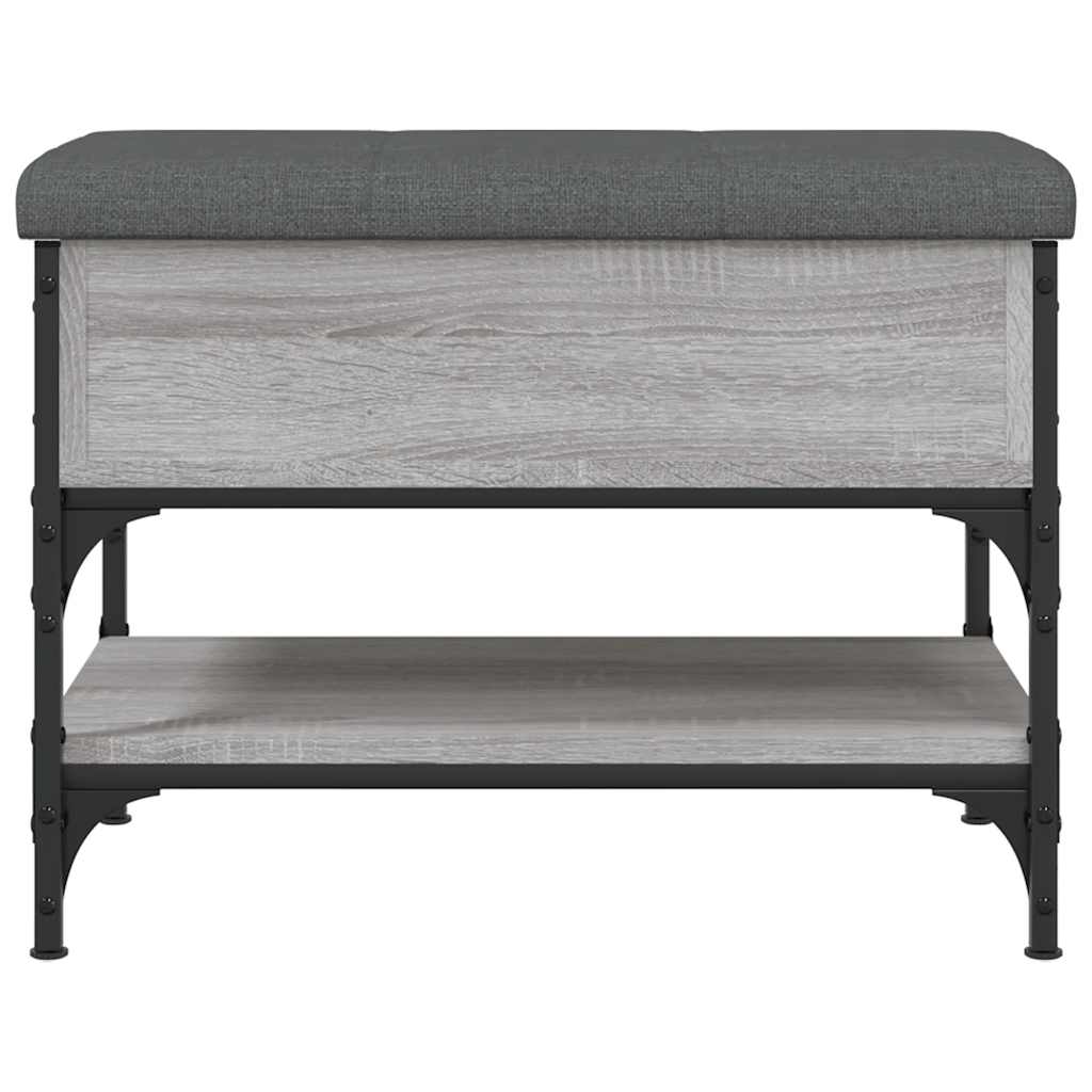 vidaXL Shoe Bench Grey Sonoma 62x42x45 cm Engineered Wood