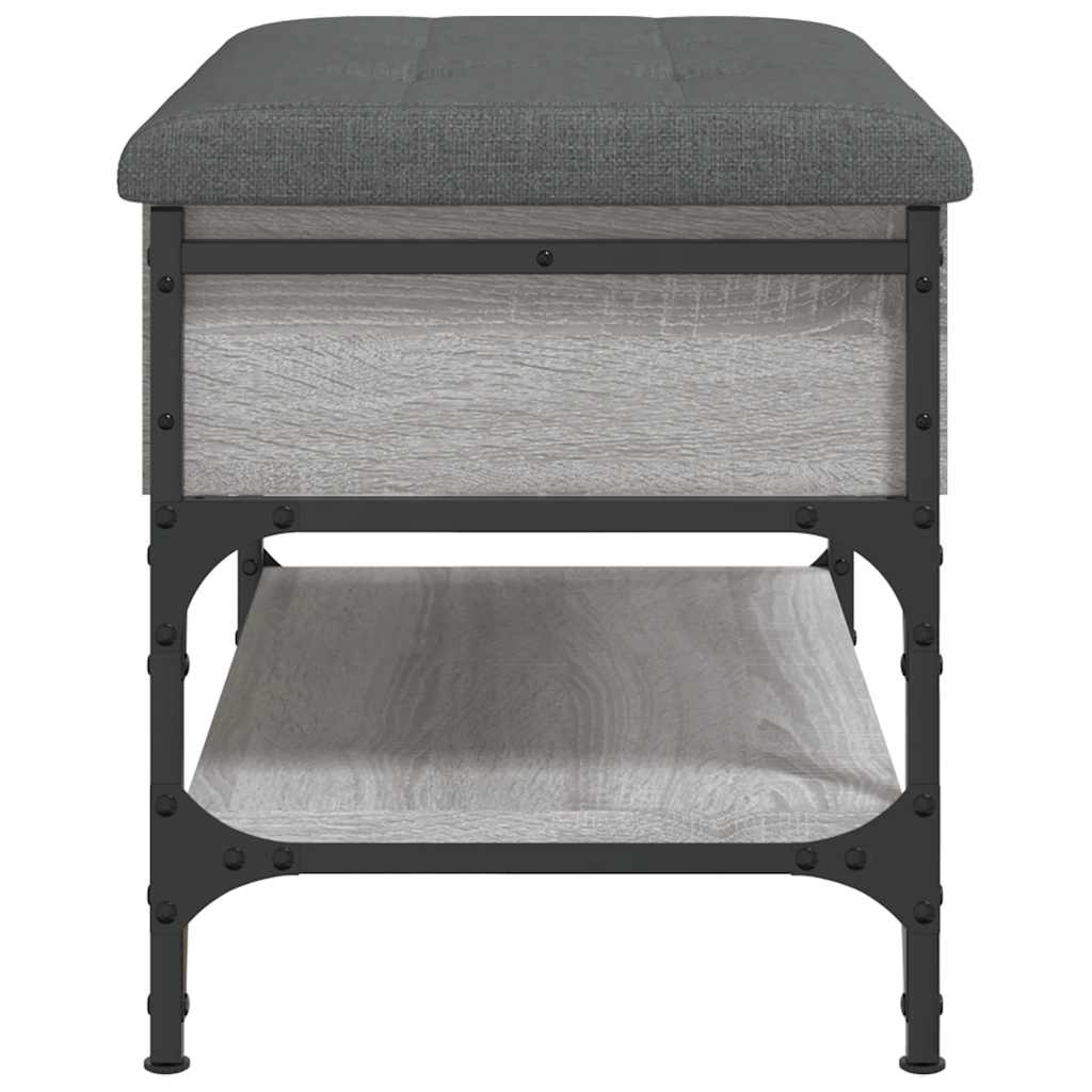 vidaXL Shoe Bench Grey Sonoma 62x42x45 cm Engineered Wood