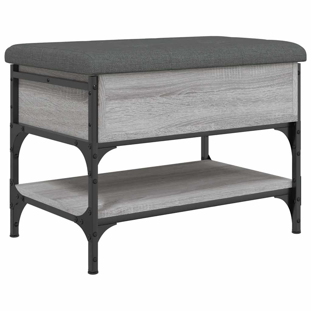 vidaXL Shoe Bench Grey Sonoma 62x42x45 cm Engineered Wood
