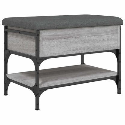 vidaXL Shoe Bench Grey Sonoma 62x42x45 cm Engineered Wood