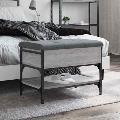 vidaXL Shoe Bench Grey Sonoma 62x42x45 cm Engineered Wood