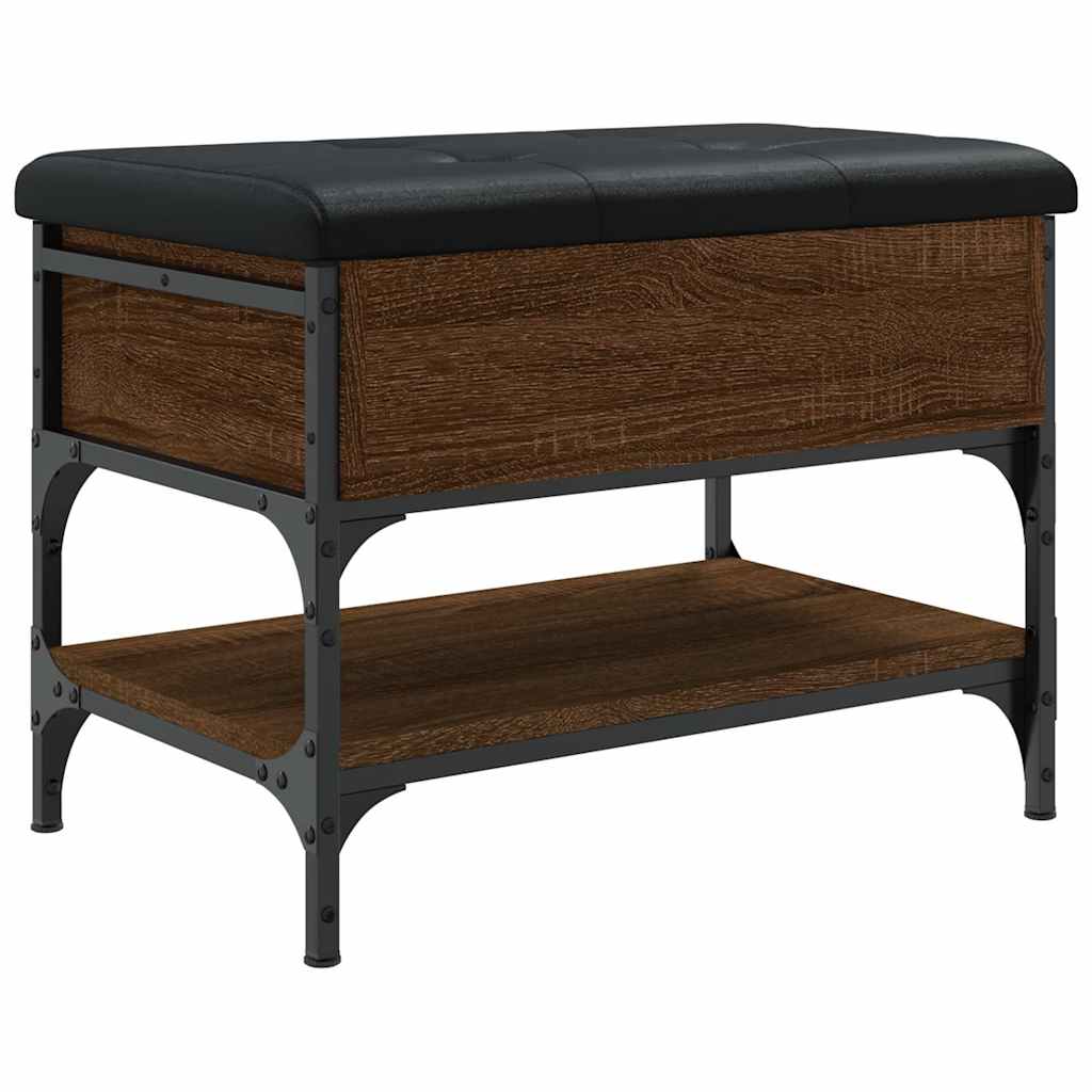 vidaXL Shoe Bench Brown Oak 62x42x45 cm Engineered Wood