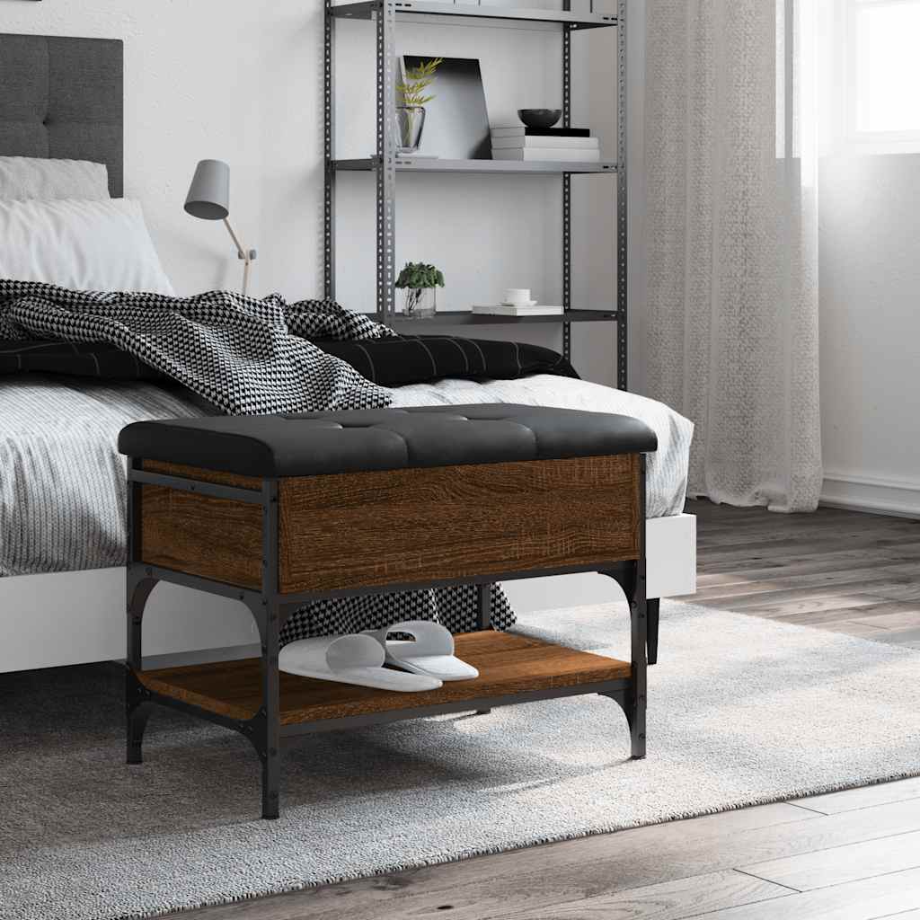 vidaXL Shoe Bench Brown Oak 62x42x45 cm Engineered Wood