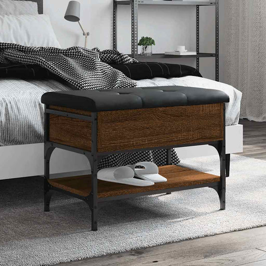 vidaXL Shoe Bench Brown Oak 62x42x45 cm Engineered Wood