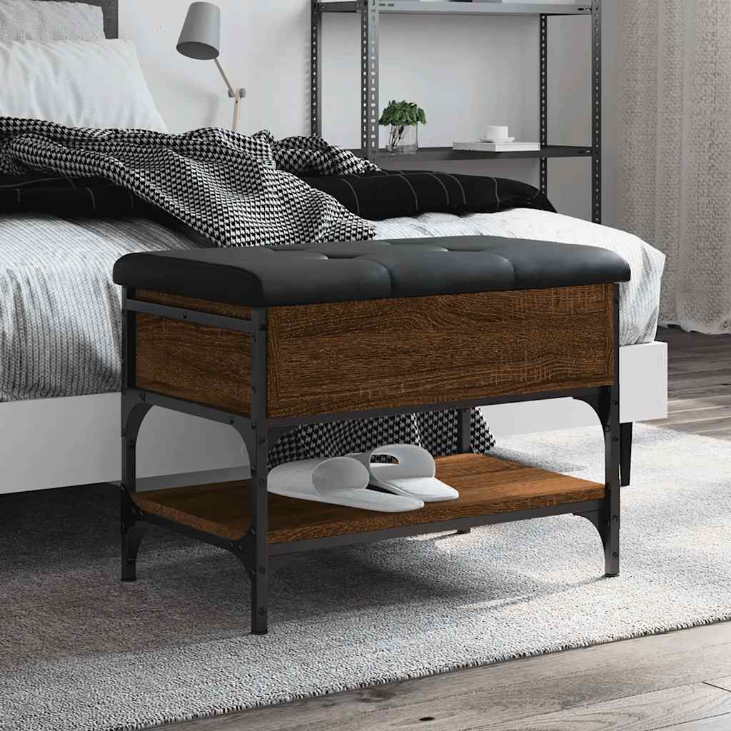 vidaXL Shoe Bench Brown Oak 62x42x45 cm Engineered Wood
