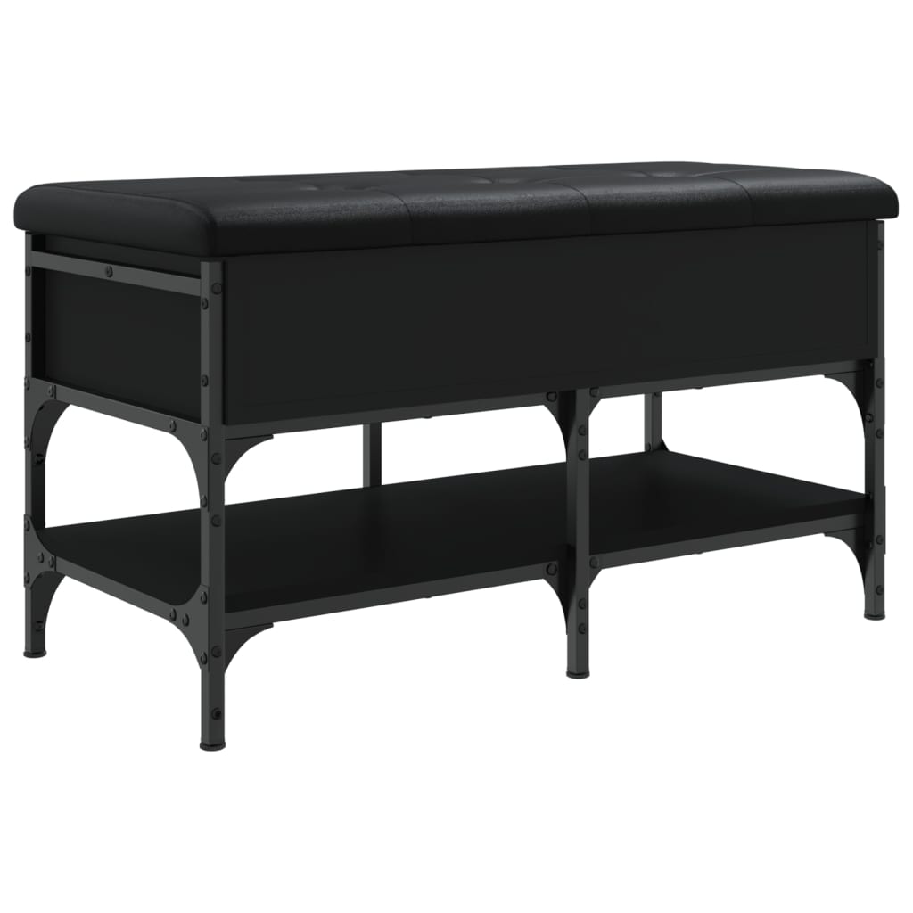 vidaXL Shoe Bench Black 82x42x45 cm Engineered Wood