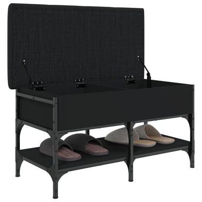 vidaXL Shoe Bench Black 82x42x45 cm Engineered Wood