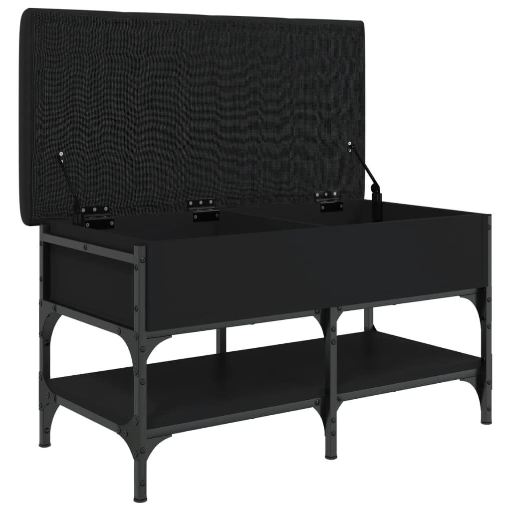 vidaXL Shoe Bench Black 82x42x45 cm Engineered Wood