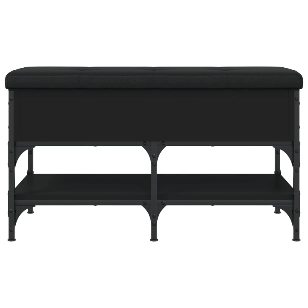 vidaXL Shoe Bench Black 82x42x45 cm Engineered Wood