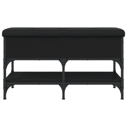 vidaXL Shoe Bench Black 82x42x45 cm Engineered Wood