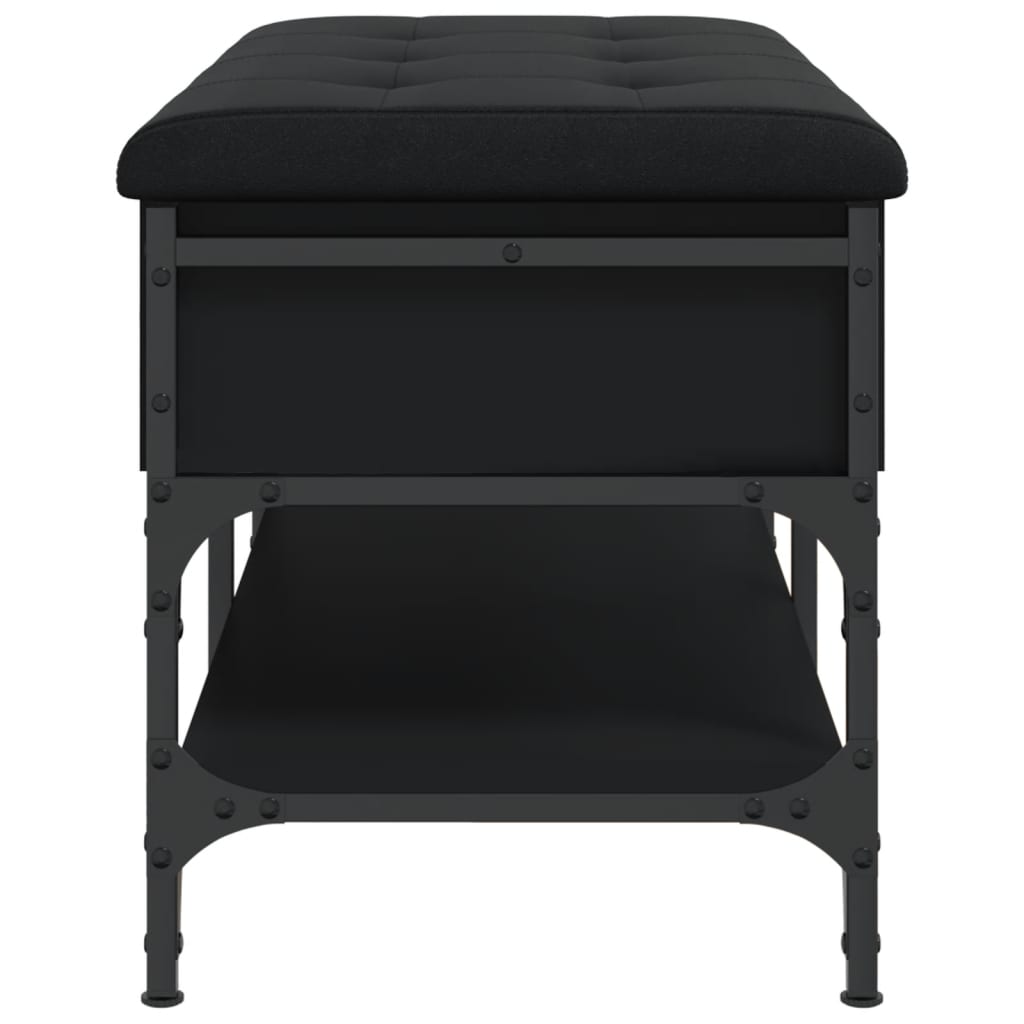 vidaXL Shoe Bench Black 82x42x45 cm Engineered Wood