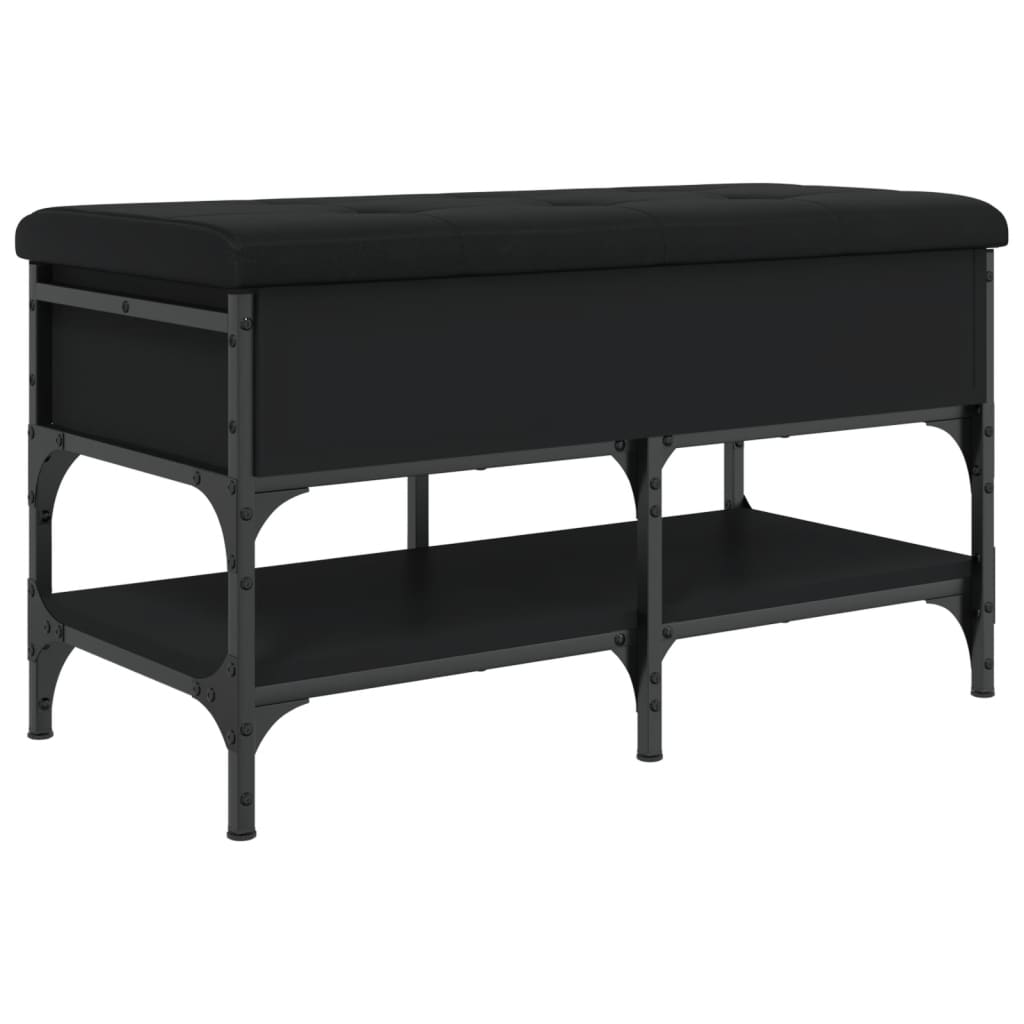 vidaXL Shoe Bench Black 82x42x45 cm Engineered Wood