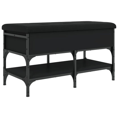 vidaXL Shoe Bench Black 82x42x45 cm Engineered Wood