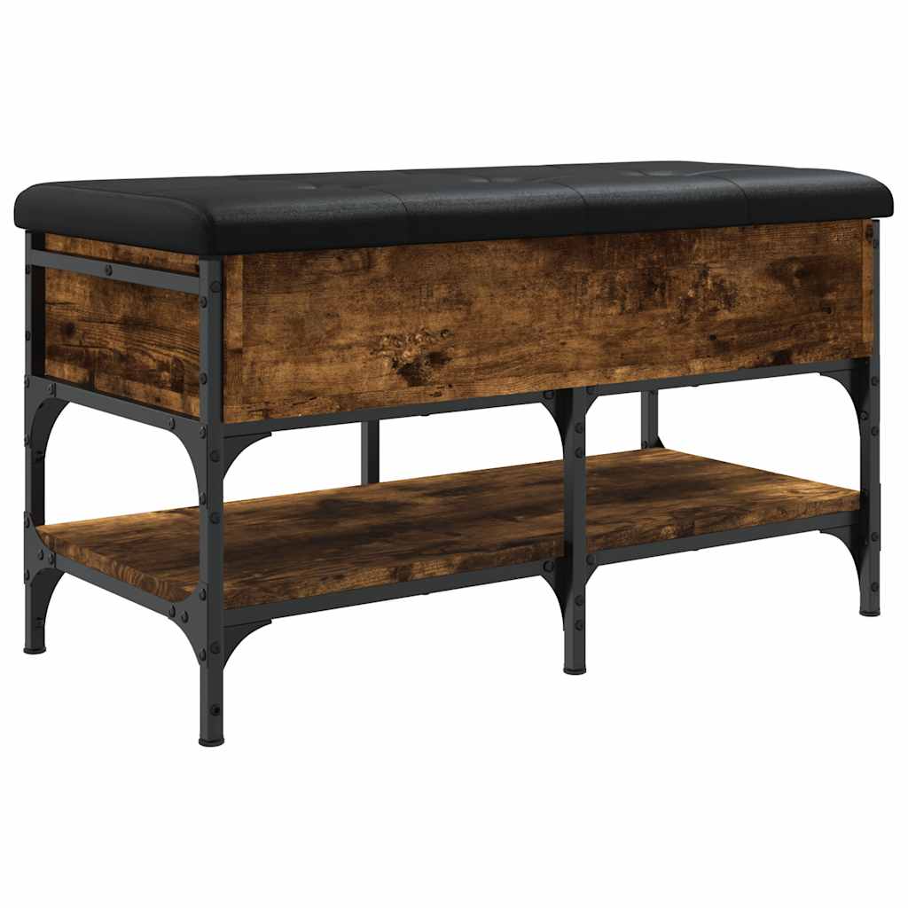 vidaXL Shoe Bench Smoked Oak 82x42x45 cm Engineered Wood
