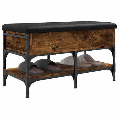 vidaXL Shoe Bench Smoked Oak 82x42x45 cm Engineered Wood