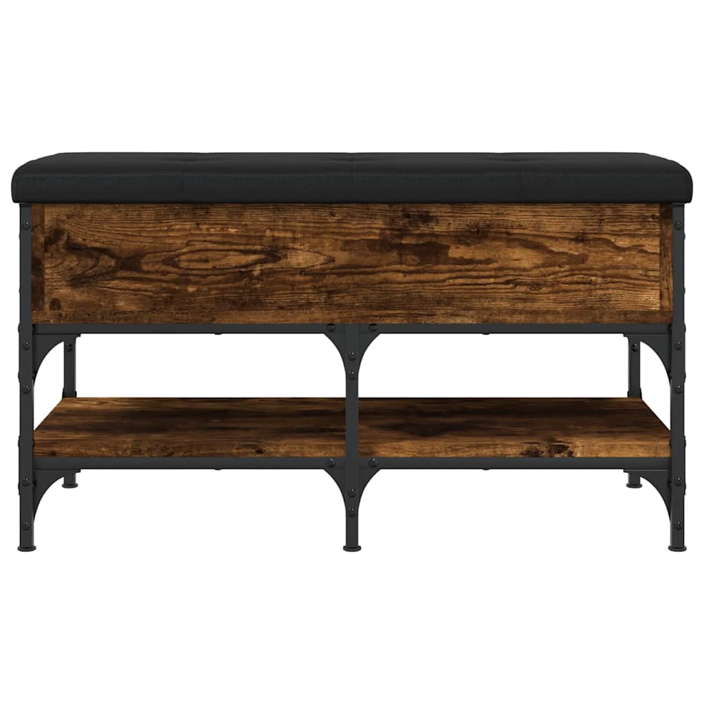 vidaXL Shoe Bench Smoked Oak 82x42x45 cm Engineered Wood