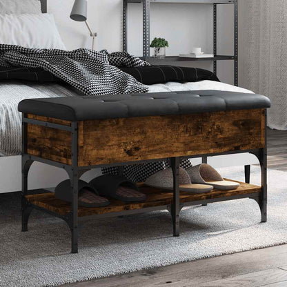 vidaXL Shoe Bench Smoked Oak 82x42x45 cm Engineered Wood