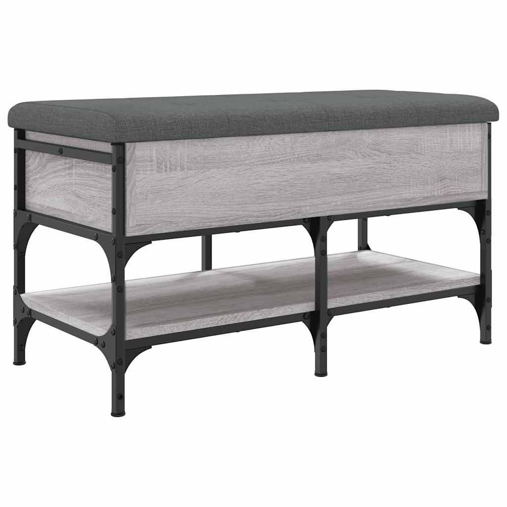 vidaXL Shoe Bench Grey Sonoma 82x42x45 cm Engineered Wood