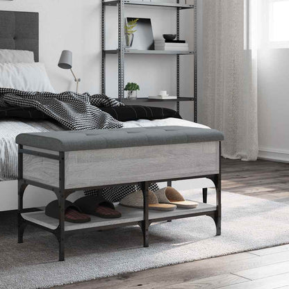 vidaXL Shoe Bench Grey Sonoma 82x42x45 cm Engineered Wood