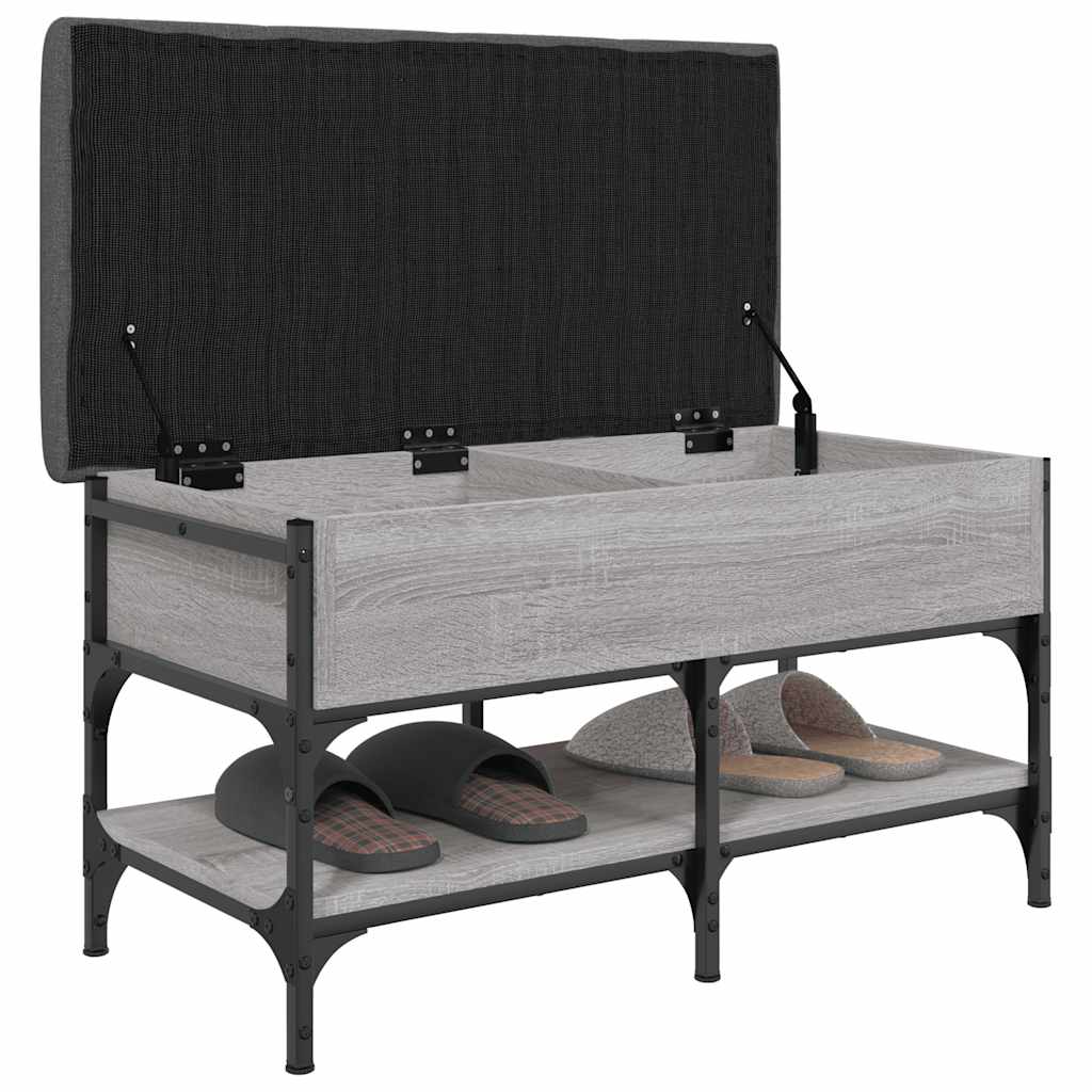vidaXL Shoe Bench Grey Sonoma 82x42x45 cm Engineered Wood