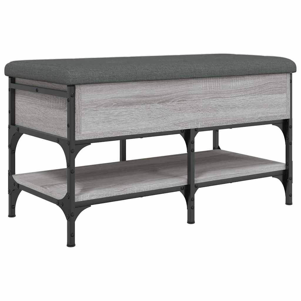 vidaXL Shoe Bench Grey Sonoma 82x42x45 cm Engineered Wood