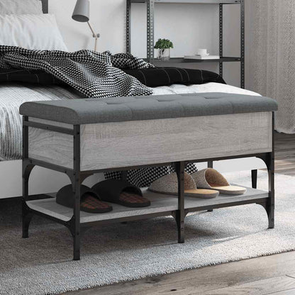 vidaXL Shoe Bench Grey Sonoma 82x42x45 cm Engineered Wood