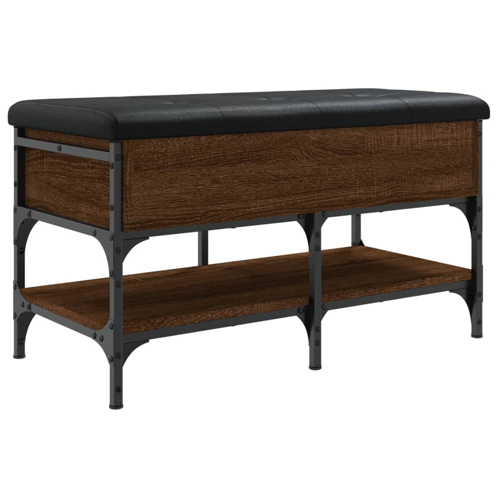 vidaXL Shoe Bench Brown Oak 82x42x45 cm Engineered Wood