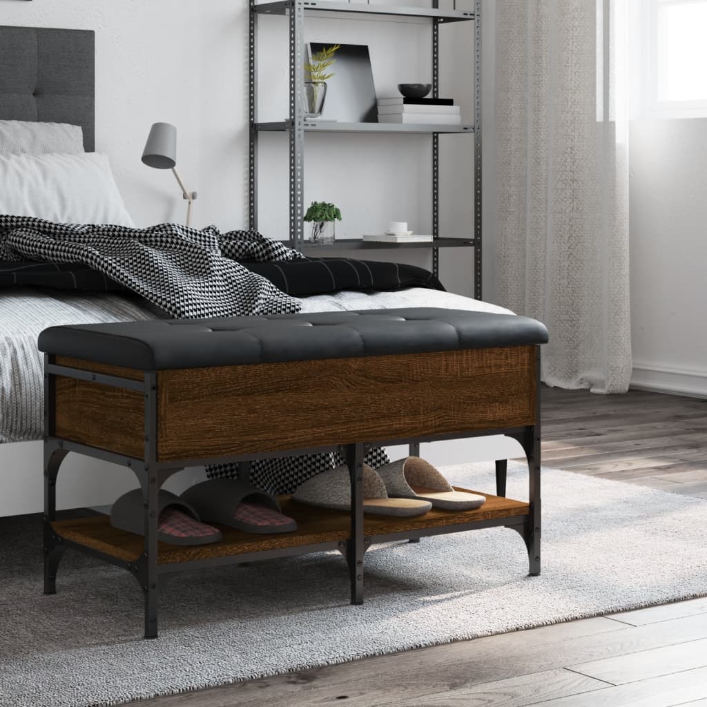 vidaXL Shoe Bench Brown Oak 82x42x45 cm Engineered Wood