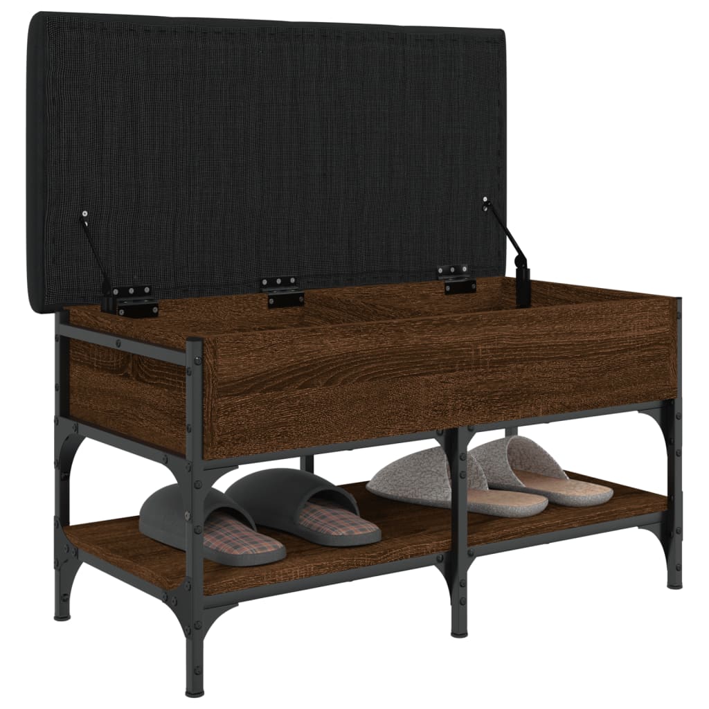 vidaXL Shoe Bench Brown Oak 82x42x45 cm Engineered Wood