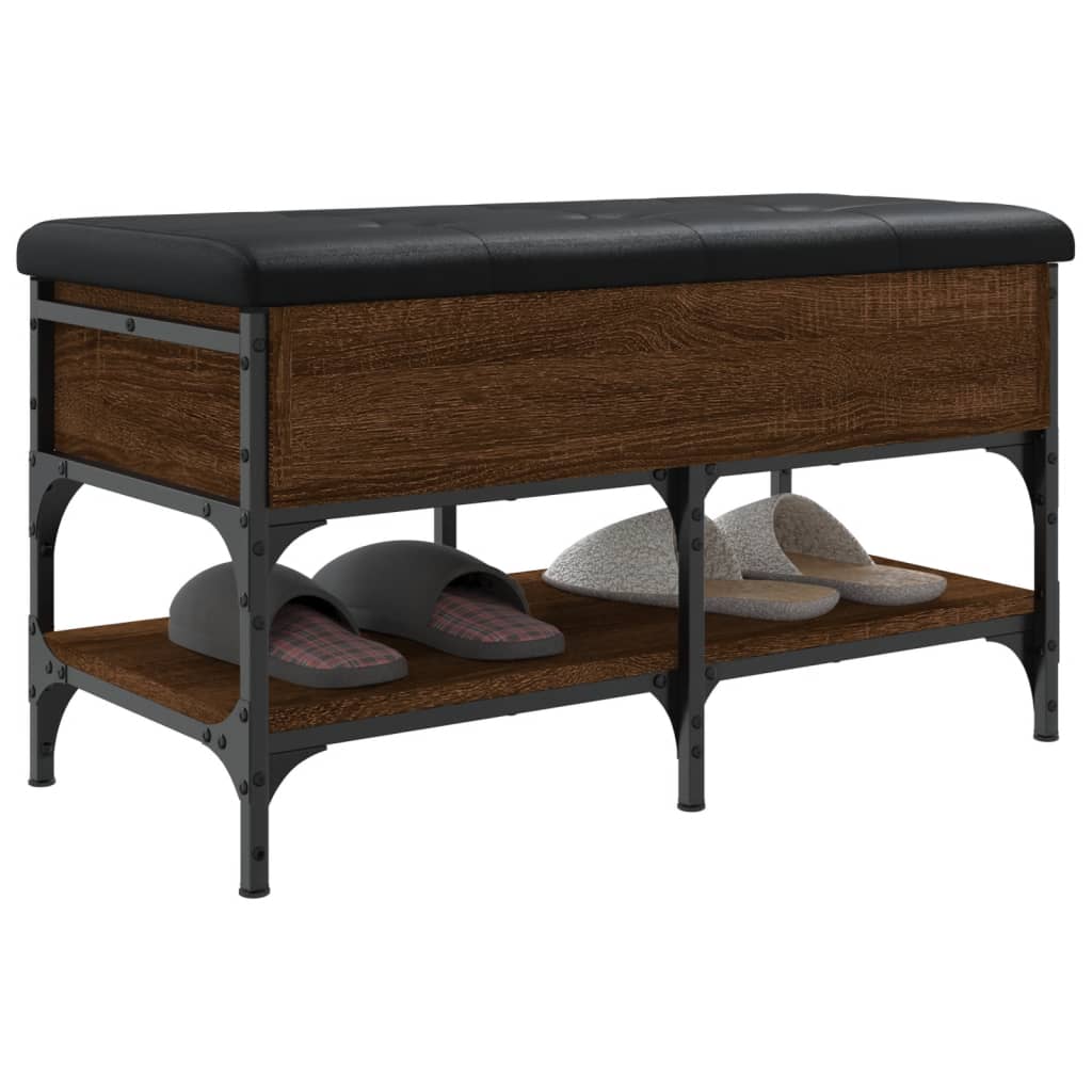 vidaXL Shoe Bench Brown Oak 82x42x45 cm Engineered Wood