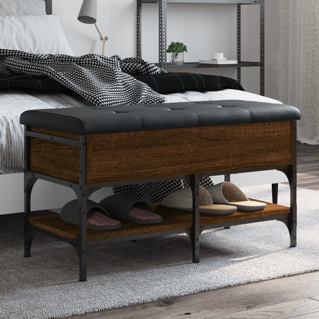 vidaXL Shoe Bench Brown Oak 82x42x45 cm Engineered Wood