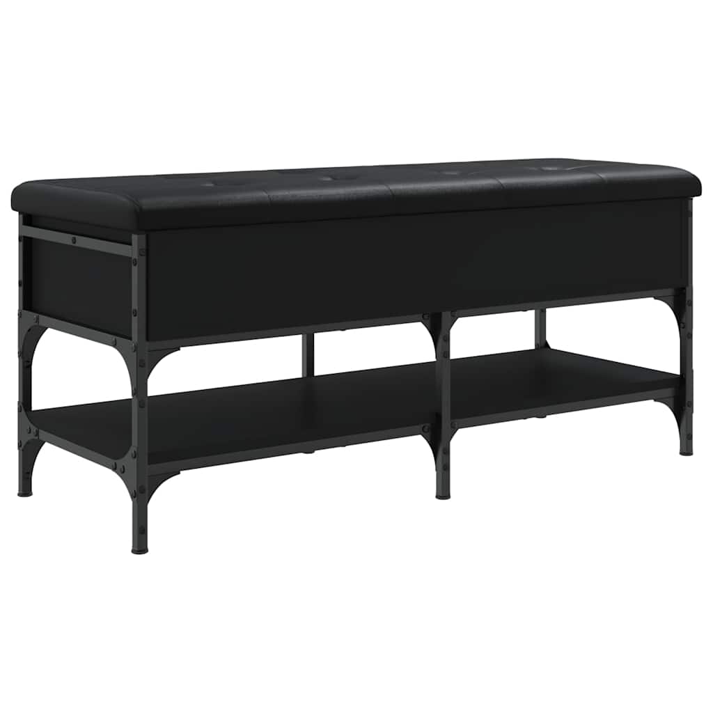 vidaXL Shoe Bench Black 102x42x45 cm Engineered Wood
