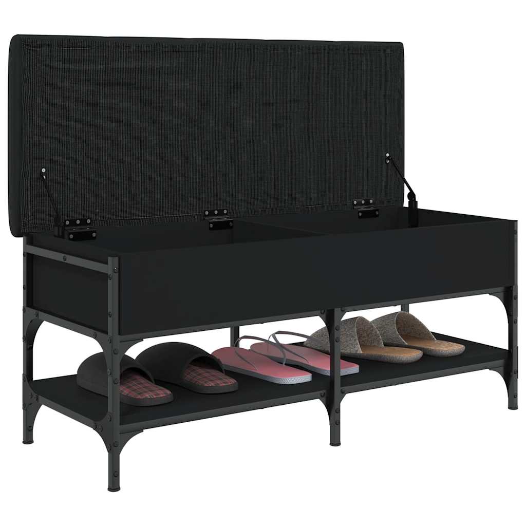 vidaXL Shoe Bench Black 102x42x45 cm Engineered Wood