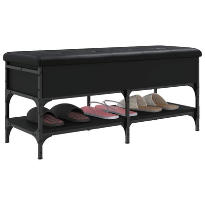 vidaXL Shoe Bench Black 102x42x45 cm Engineered Wood