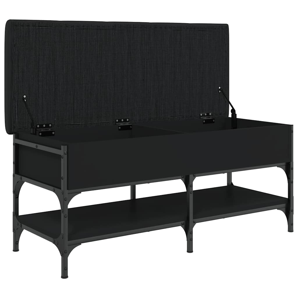 vidaXL Shoe Bench Black 102x42x45 cm Engineered Wood