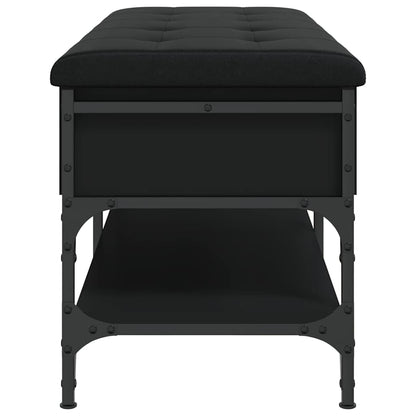 vidaXL Shoe Bench Black 102x42x45 cm Engineered Wood