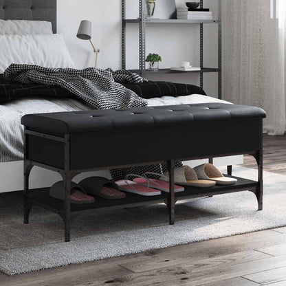 vidaXL Shoe Bench Black 102x42x45 cm Engineered Wood