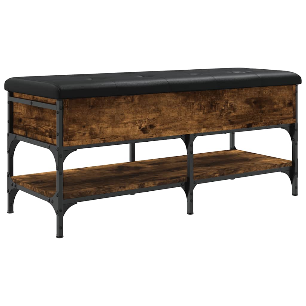 vidaXL Shoe Bench Smoked Oak 102x42x45 cm Engineered Wood