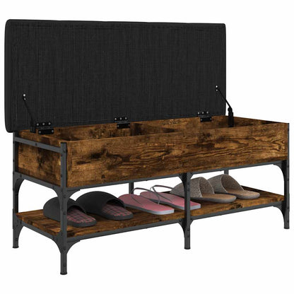 vidaXL Shoe Bench Smoked Oak 102x42x45 cm Engineered Wood