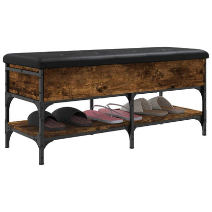 vidaXL Shoe Bench Smoked Oak 102x42x45 cm Engineered Wood