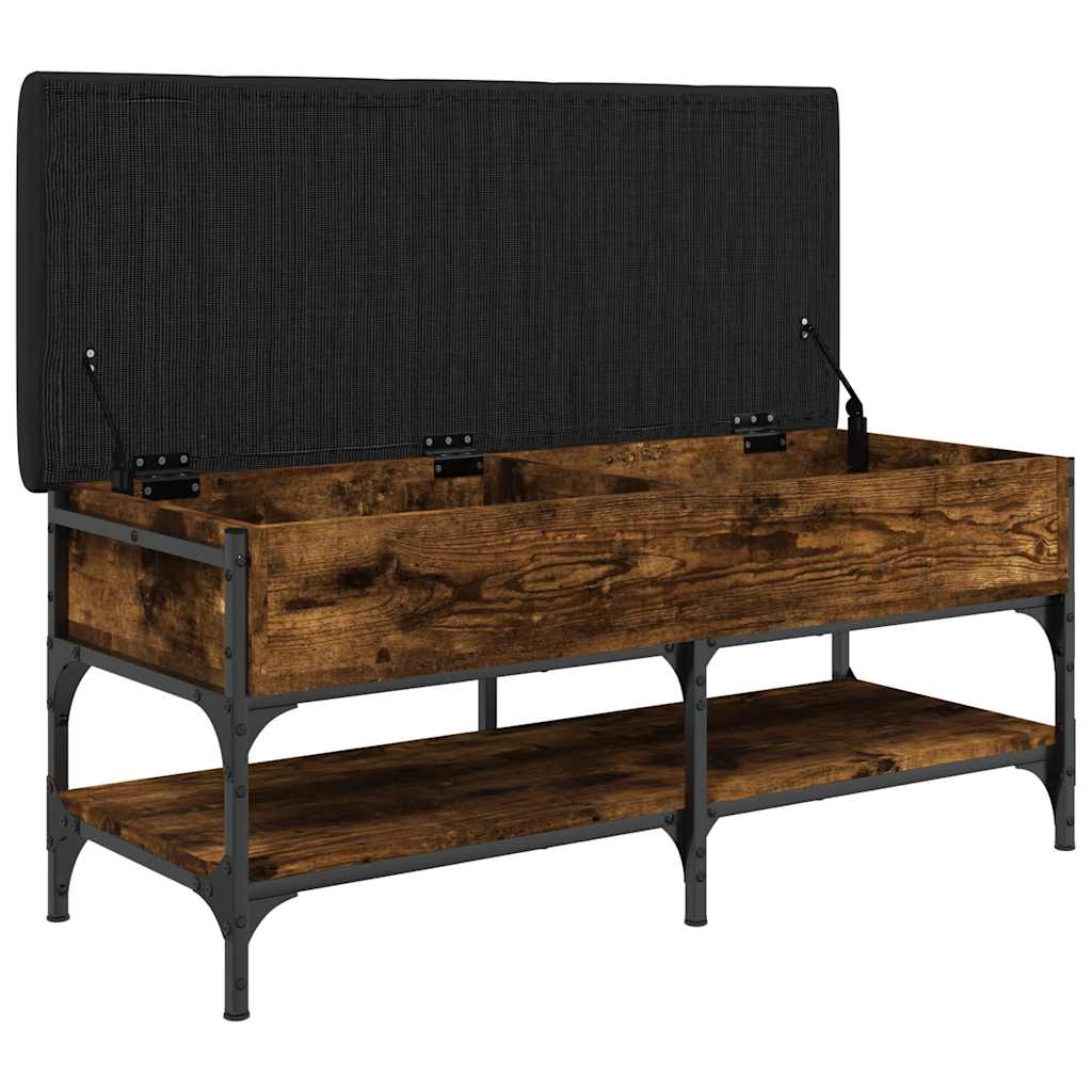 vidaXL Shoe Bench Smoked Oak 102x42x45 cm Engineered Wood