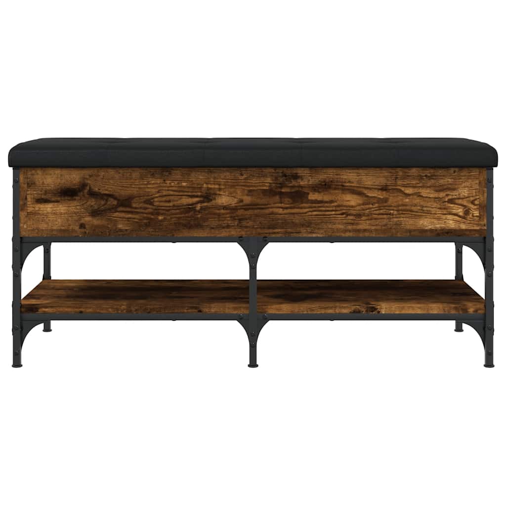 vidaXL Shoe Bench Smoked Oak 102x42x45 cm Engineered Wood