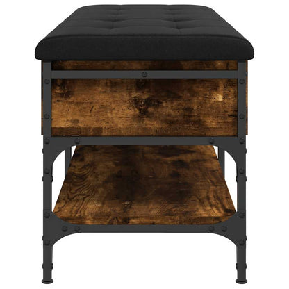 vidaXL Shoe Bench Smoked Oak 102x42x45 cm Engineered Wood