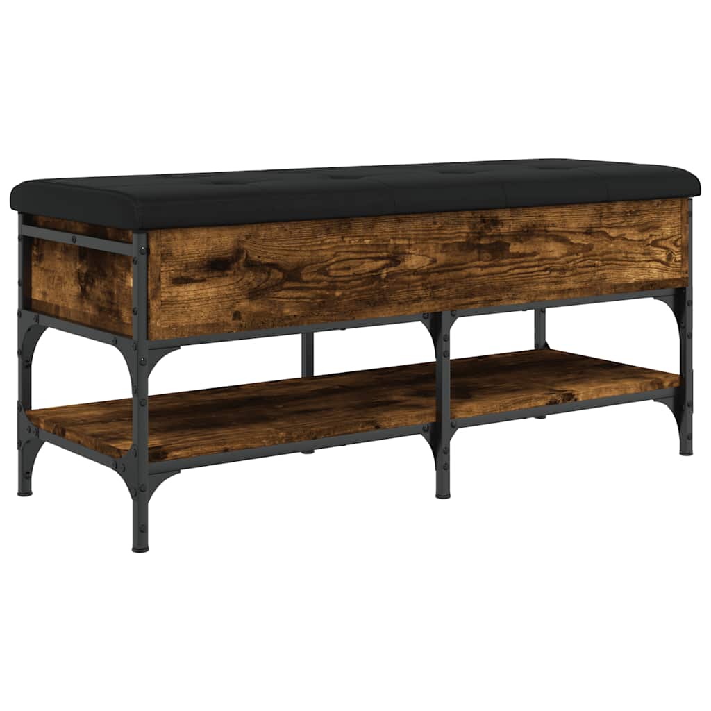 vidaXL Shoe Bench Smoked Oak 102x42x45 cm Engineered Wood